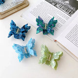 Marble Acetate Butterfly Ponytail Hair Claw Clip
