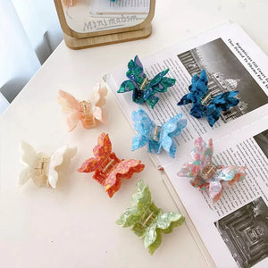 Marble Acetate Butterfly Ponytail Hair Claw Clip
