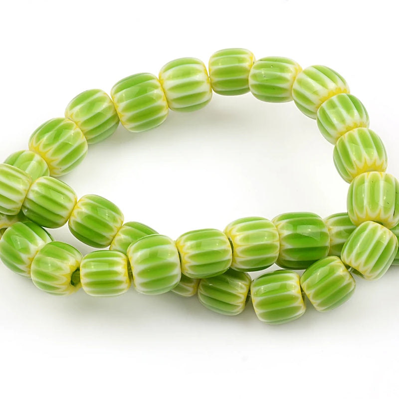 8mm Barrel Shape Lampwork Glass Beads Colorful Loose Beads