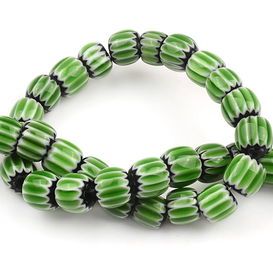 8mm Barrel Shape Lampwork Glass Beads Colorful Loose Beads