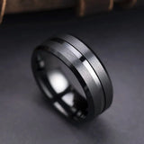 8mm Tungsten Carbide Dragon Inlay Ring Stainless Steel Band Men Women