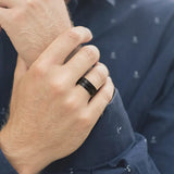 8mm Tungsten Carbide Dragon Inlay Ring Stainless Steel Band Men Women