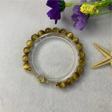 Natural Yellow Tiger Eye Stone Round Bead Bracelet Girl Gift