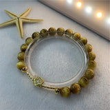 Natural Yellow Tiger Eye Stone Round Bead Bracelet Girl Gift
