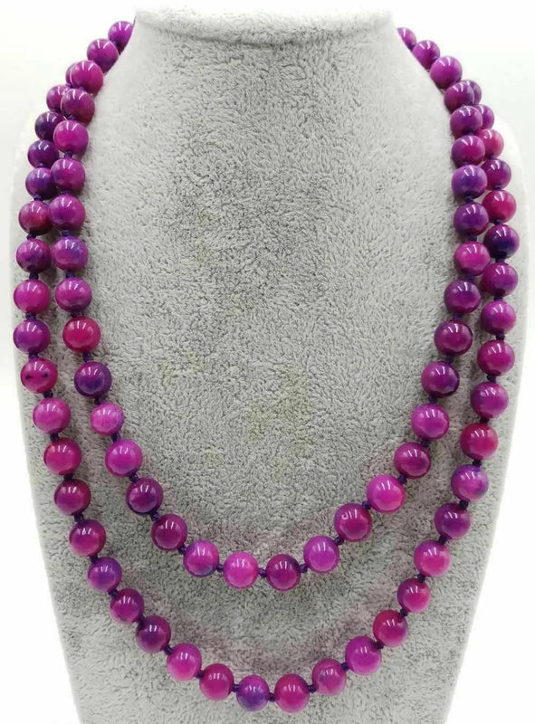 Natural Purple Sugilite Round Beads Necklace 32 Inches