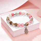 8mm Stone Crystal Tibetan Silver Pendant Bracelet Chakra Healing