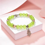8mm Stone Crystal Tibetan Silver Pendant Bracelet Chakra Healing