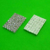 30pcs 8x6 Rhinestone Rectangle Flatback Buttons for Garment Decoration
