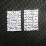 30pcs 8x6 Rhinestone Rectangle Flatback Buttons for Garment Decoration