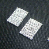 30pcs 8x6 Rhinestone Rectangle Flatback Buttons for Garment Decoration
