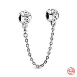 Europe Pendant Star Moon Safety Chain Clip Beads Bracelet Women Charms Gift