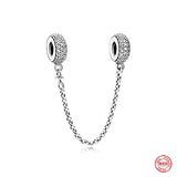 Europe Pendant Star Moon Safety Chain Clip Beads Bracelet Women Charms Gift