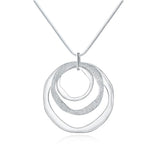 925 Disc Pendant Necklace Clavicle Chain Wedding Jewelry