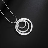 925 Disc Pendant Necklace Clavicle Chain Wedding Jewelry