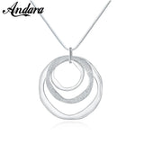 925 Disc Pendant Necklace Clavicle Chain Wedding Jewelry