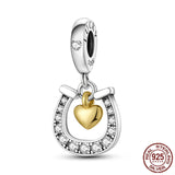925 Silver Horseshoe Infinity Charms for Bracelet Necklace DIY Bead