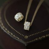 925 Silver 14K Round Zircon Necklace Pendant Charms Beads