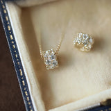 925 Silver 14K Round Zircon Necklace Pendant Charms Beads