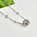 925 Silver Anklet Woman Lucky Ball Bead 100%925 Sterling Silver Anklet