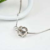 925 Silver Anklet Woman Lucky Ball Bead 100%925 Sterling Silver Anklet
