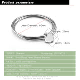 925 Silver Bangle Heart Pendant Circle Bracelet Charm Jewelry