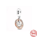 925 Silver Bead Star Cup House Family Infinite Hearts Charms Bracelet