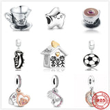 925 Silver Bead Star Cup House Family Infinite Hearts Charms Bracelet