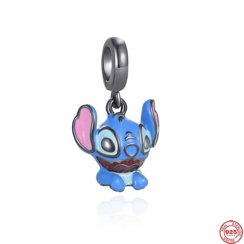 925 Silver Doll Cartoon Pop Charm Beads Bracelet Jewelry Mermaid Pendant