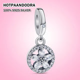 925 Silver Sea Shell Dolphin Love Pave Sparkling Beads Charms Bracelet