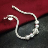925 Silver Lucky Bead Bracelet for Women Charm Jewelry Gift