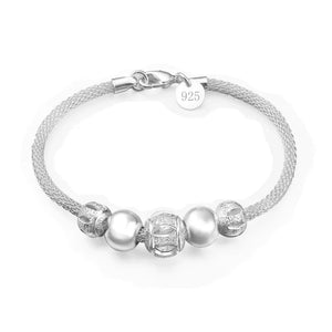 925 Silver Lucky Bead Bracelet for Women Charm Jewelry Gift