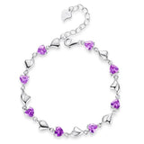 925 Silver Bracelet Zircon Heart-Shaped Sweet Silver Bracelet For Woman