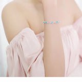 925 Silver Bracelet Zircon Heart-Shaped Sweet Silver Bracelet For Woman