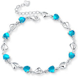 925 Silver Bracelet Zircon Heart-Shaped Sweet Silver Bracelet For Woman