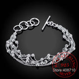 925 Silver Bracelet for Women with Tassels Beads Gift