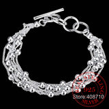 925 Silver Bracelet for Women with Tassels Beads Gift