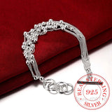 925 Silver Bracelet for Women with Tassels Beads Gift