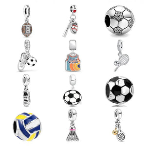 925 Silver Charm Necklace for Sports Fans