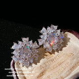 925 Silver Heart CZ Wedding Jewelry Set Ring Earrings Necklace