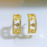 Vintage Palace Style 925 Silver Dew Diamond Earrings