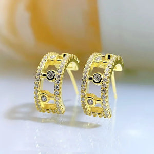 Vintage Palace Style 925 Silver Dew Diamond Earrings