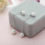 925 Silver Freshwater Pearl Long Earrings Boutique Silver Jewelry