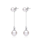 925 Silver Freshwater Pearl Long Earrings Boutique Silver Jewelry
