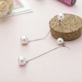 925 Silver Freshwater Pearl Long Earrings Boutique Silver Jewelry