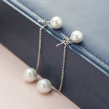 925 Silver Freshwater Pearl Long Earrings Boutique Silver Jewelry