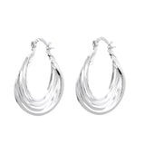 925 Silver Multi-Layer U-Shaped Earrings Women Jewelry