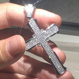 925 Silver Bible Jesus Cross Pendant Necklace Crucifix Charm Platinum Diamond