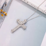 925 Silver Cross Pendant Necklace for Men Women Jesus Bible Charm