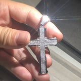 925 Silver Bible Jesus Cross Pendant Necklace Crucifix Charm Platinum Diamond
