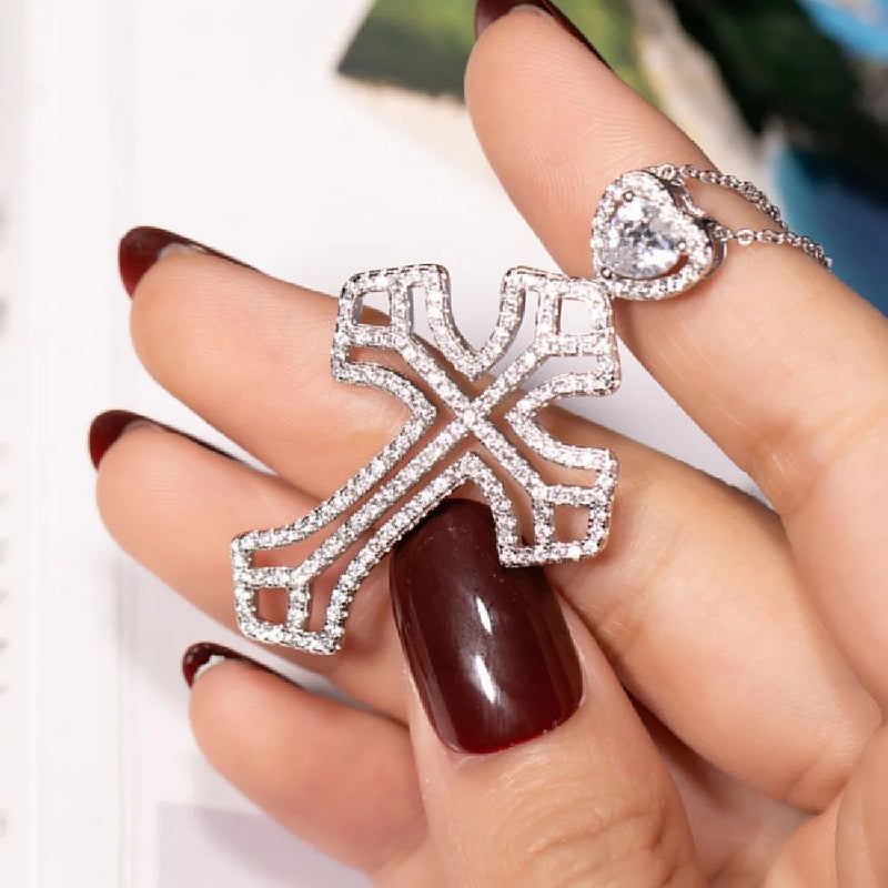 925 Silver Bible Jesus Cross Pendant Necklace for women men Crucifix Charm
